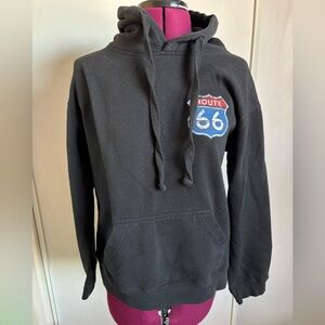 Black Route 66 hoodie with graphic on back, Size M in Men’s